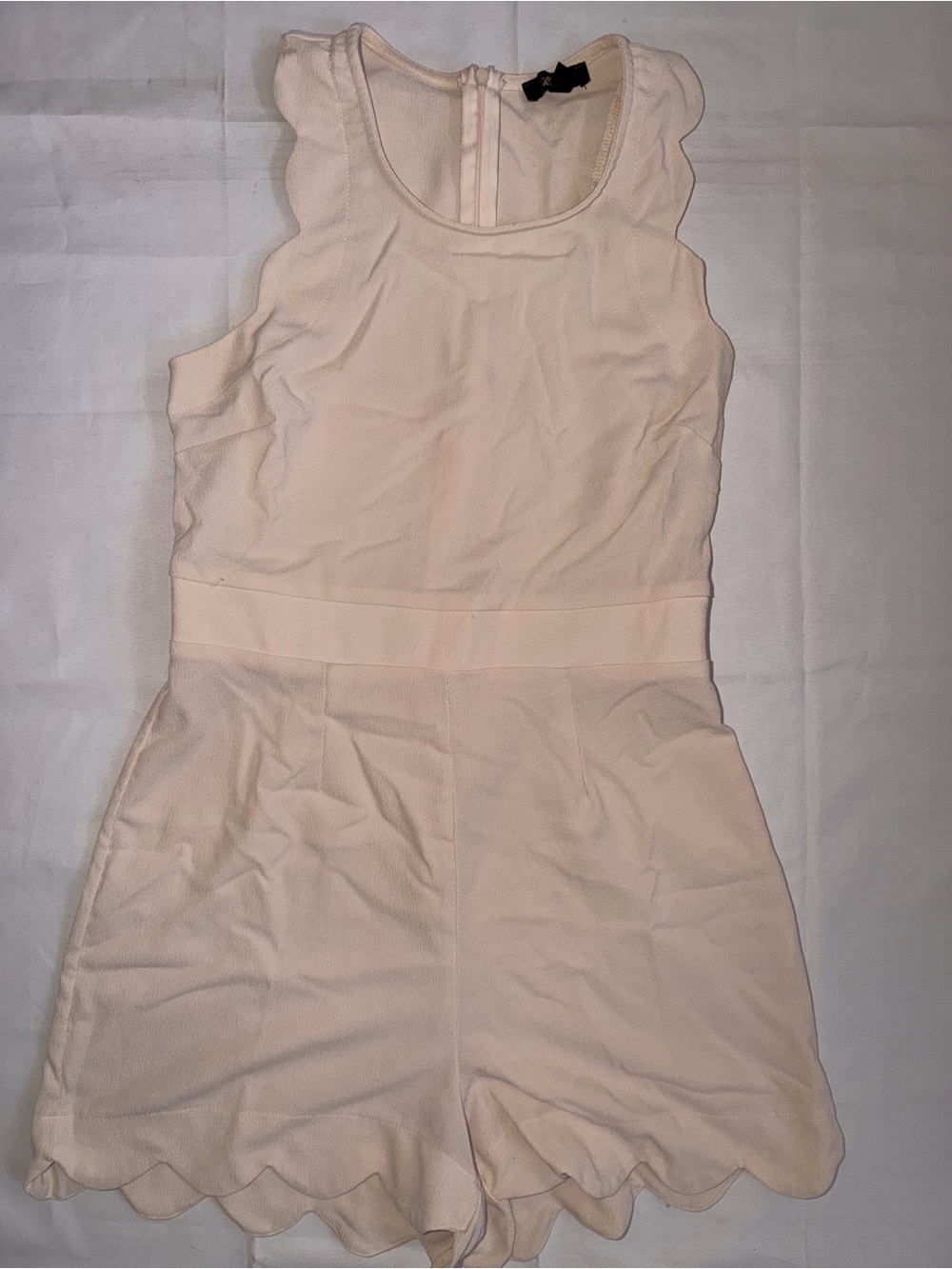 Monteau Cream Scalloped Romper